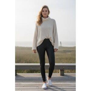 Simply Southern Collection Legging wet look Women M Black Pull-On Coated Stretch